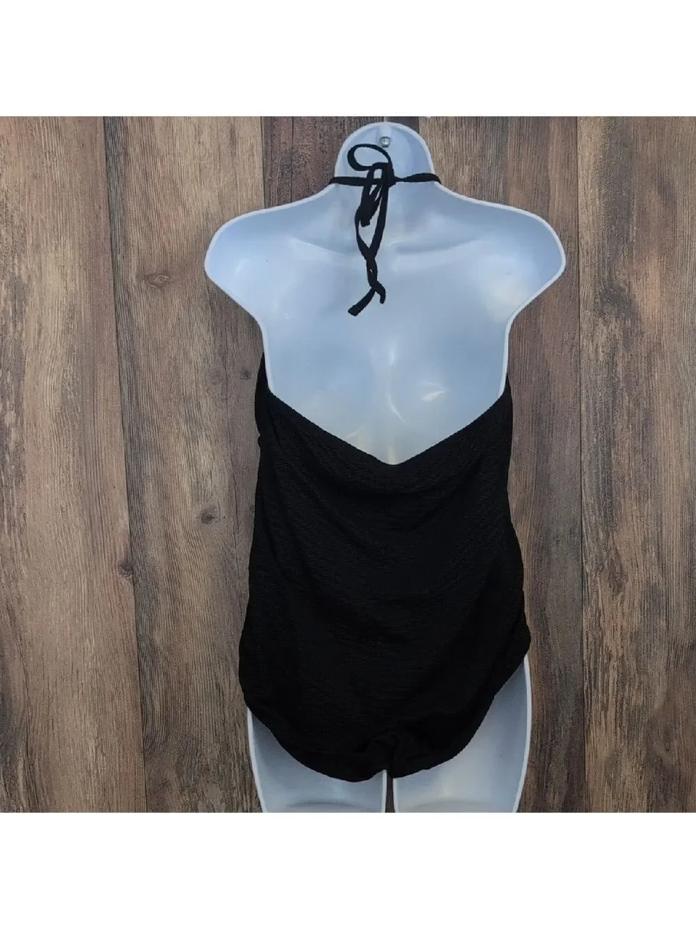 Time and Tru Black One Piece Textured Swimsuit XL 16-18        628D